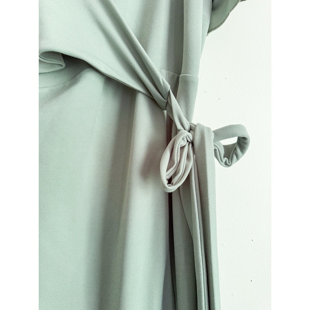 Birdy Grey Mint Ethereal Formal Floor Length Dress Split And Flutter Sleeves, L - Picture 4 of 4
